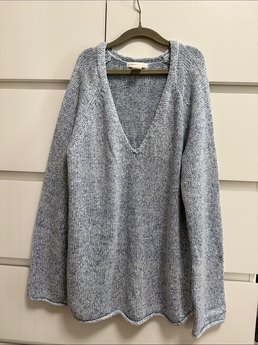 H&M Light Heather Blue V-Neck Women's Sweater
